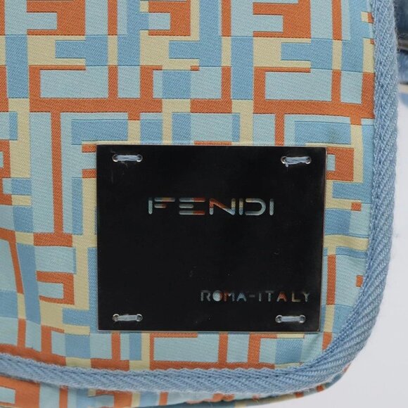 FENDI Shoulder Bag Canvas Light Blue Silver Auth sw413 - Picture 13 of 16